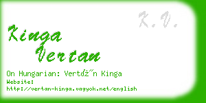 kinga vertan business card